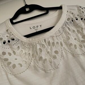 LOFT eyelet trimmed tee shirt